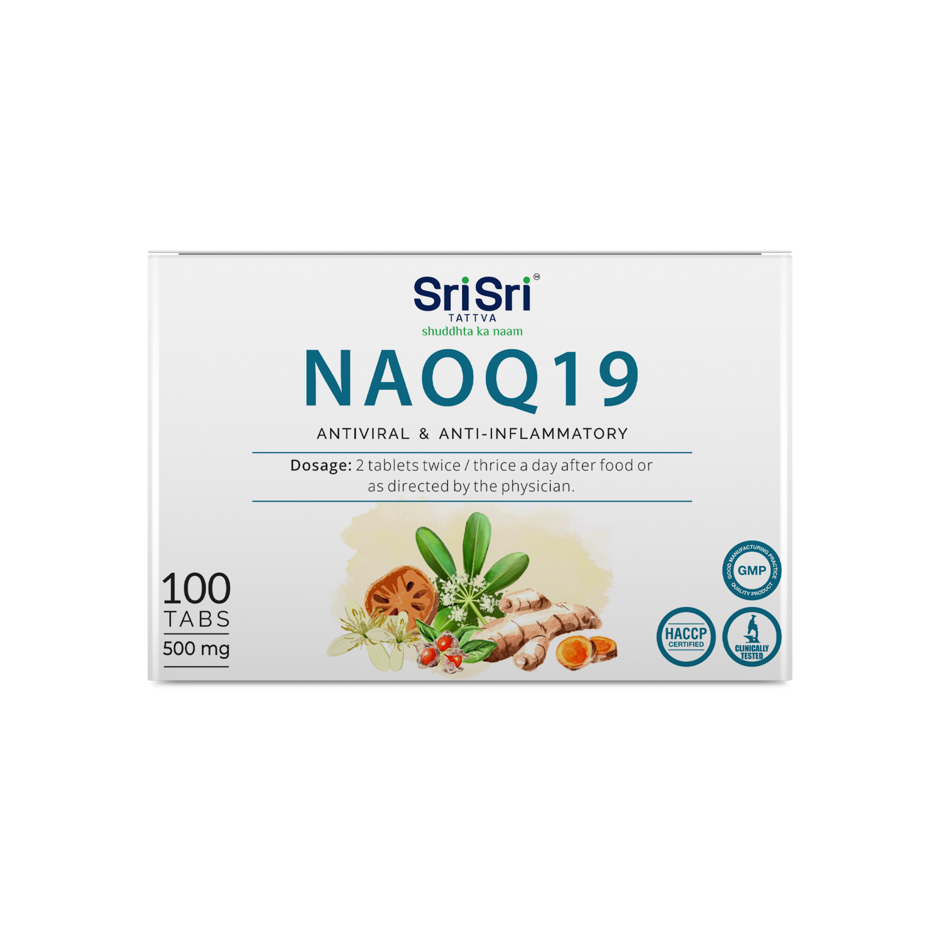 NAOQ19 - Anti Viral | Immunity Booster | Treatment for Mild to Moderate Cases of Infection | Respiratory care, Sore throat, Headache | 500 mg