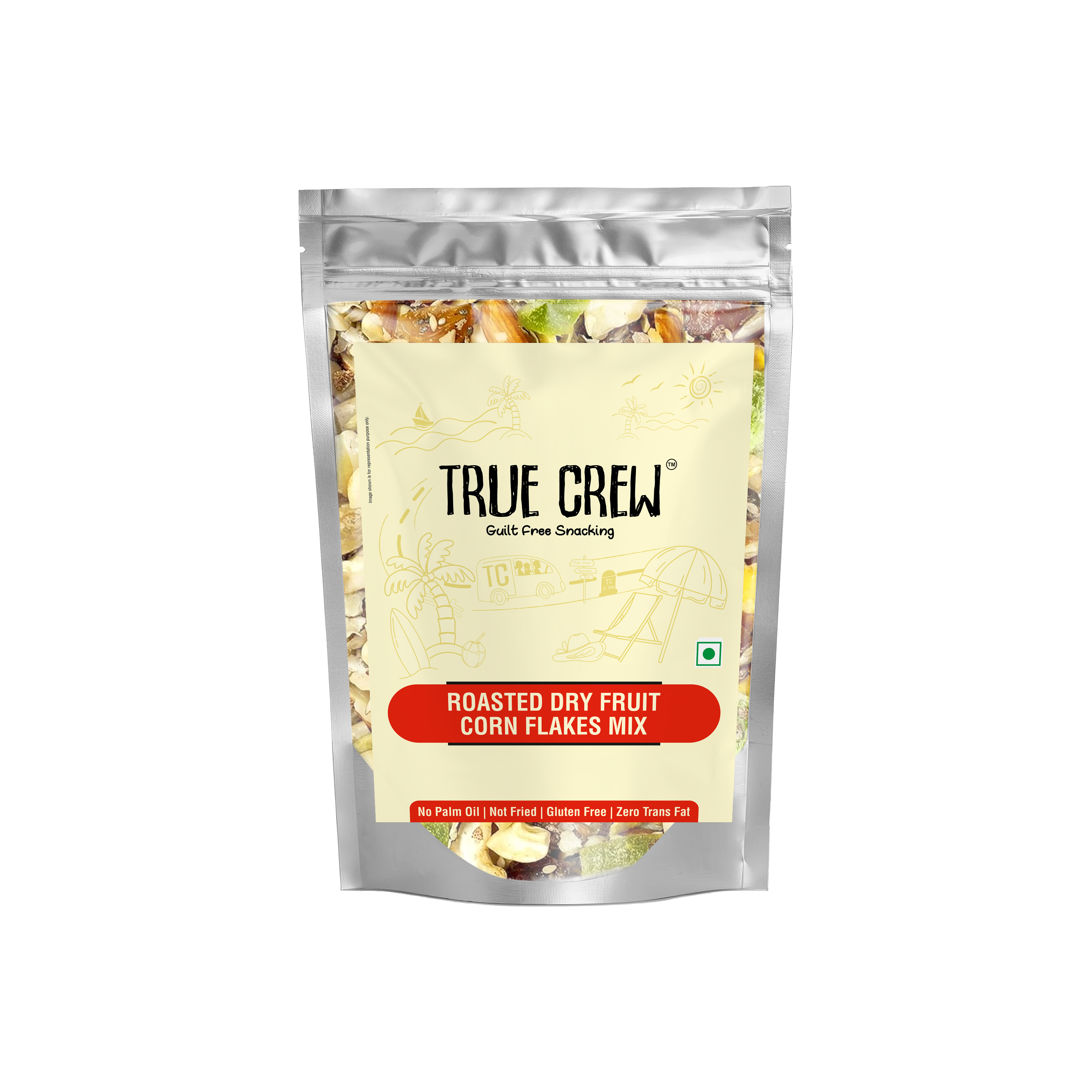 TRUE CREW Roasted Dry Fruits Corn Flakes Mix, 150g